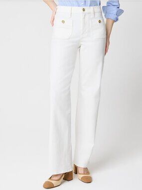 J.Crew Factory Slim wide-leg Sailor White Full Length Jean Size 29 NEW
